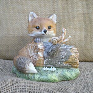 Vintage Homco Masterpiece Porcelain Fox Figurine 1986